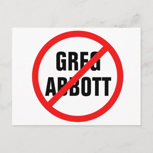 Anti-Greg Abbott Texas Democraat Briefkaart (Voorkant)