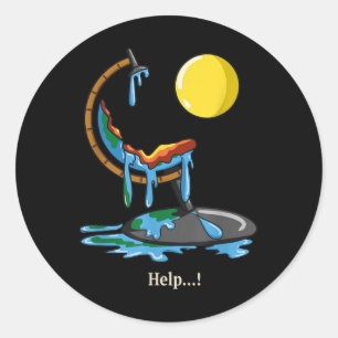 Anti-grondverwarming Klimaatverandering Pro Natura Ronde Sticker