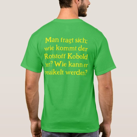 Anti Grüne Spruch T-shirt (Achterkant)
