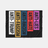 Anti haat leugens racisme fascisme verzet zich teg fleece deken (Voorkant (Horizontaal))
