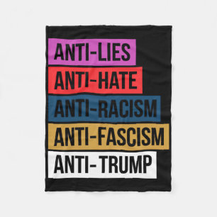 Anti haat leugens racisme fascisme verzet zich teg fleece deken