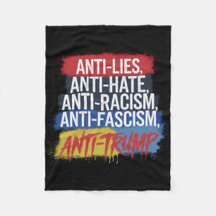 Anti haat leugens racisme fascisme verzet zich teg fleece deken
