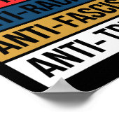 Anti haat leugens racisme fascisme verzet zich teg poster (Hoek)