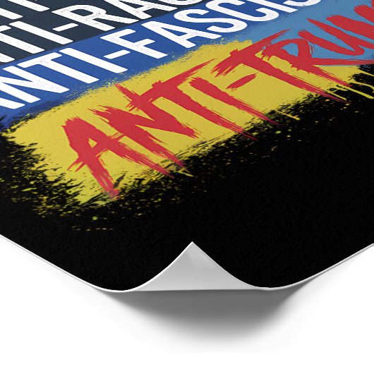 Anti haat leugens racisme fascisme verzet zich teg poster (Hoek)