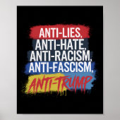 Anti haat leugens racisme fascisme verzet zich teg poster (Voorkant)