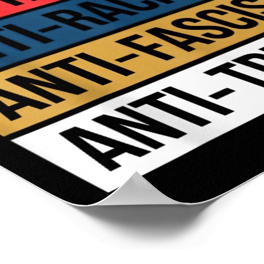 Anti haat leugens racisme fascisme verzet zich teg poster (Hoek)