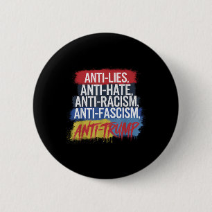 Anti haat leugens racisme fascisme verzet zich teg ronde button 5,7 cm