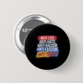 Anti haat leugens racisme fascisme verzet zich teg ronde button 5,7 cm (Voorkant /achterkant)