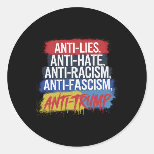 Anti haat leugens racisme fascisme verzet zich teg ronde sticker