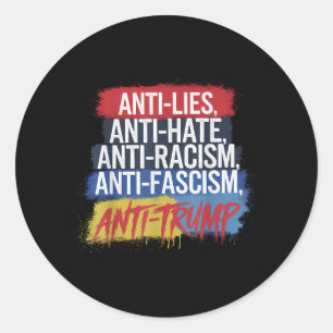 Anti haat leugens racisme fascisme verzet zich teg ronde sticker