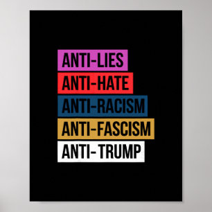 Anti Haat Leugens Racisme Fascisme Weersta Protest Poster