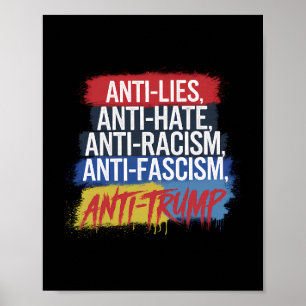 Anti Haat Leugens Racisme Fascisme Weerstand Prote Poster