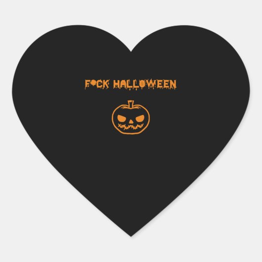 Anti Halloween pompoen jack-o'-lantaarn Hart Sticker (Voorkant)