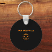 Anti Halloween pompoen jack-o'-lantaarn Sleutelhanger (Voorkant)