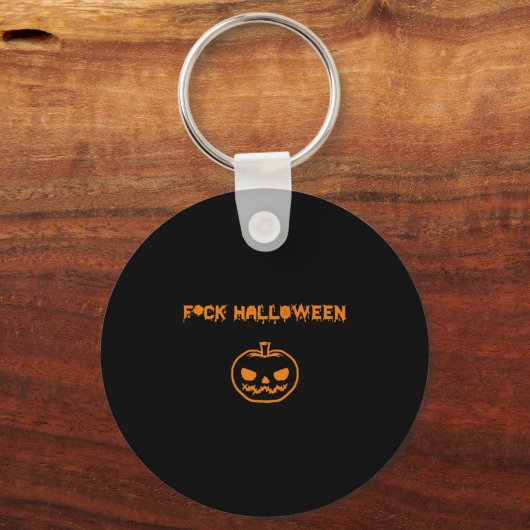 Anti Halloween pompoen jack-o'-lantaarn Sleutelhanger (Voorkant)