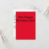 Anti-Happy Birthday-kaart Kaart (Voorkant / Achterkant in situ)