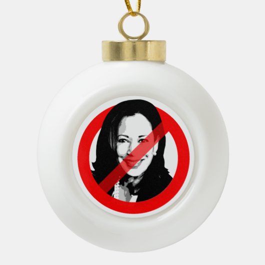 ANTI HARRIS KERAMISCHE BAL ORNAMENT (Voorkant)