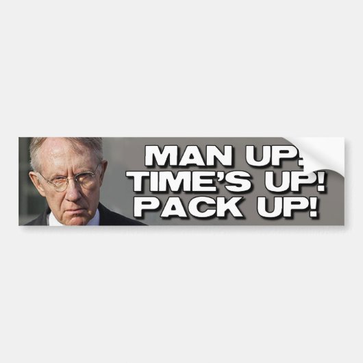 ANTI HARRY REID - MAN UP BUMPERSTICKER (Voorkant)