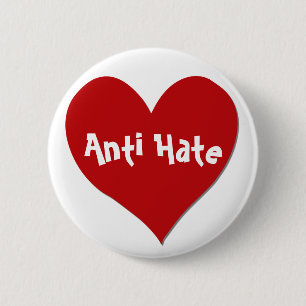 Anti-hate knop ronde button 5,7 cm