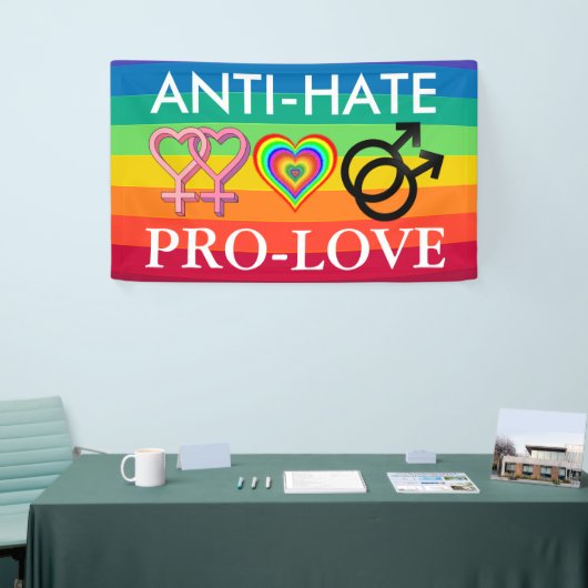 Anti-Hate Pro-Love Protest LGBT Rainbow Banner (Beurs)