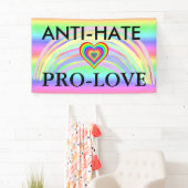 Anti-Hate Pro-Love Protest LGBT Rainbow Banner (Insitu)
