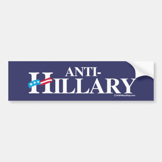 ANTI-HILLARY Banner - Anti-Hillary - white -.png Bumpersticker (Voorkant)