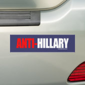 ANTI-HILLARY BOLD - Anti-Hillary - white -.png Bumpersticker (Op auto)