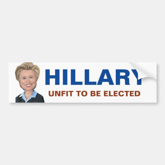 Anti-Hillary Clinton Bumpersticker (Voorkant)