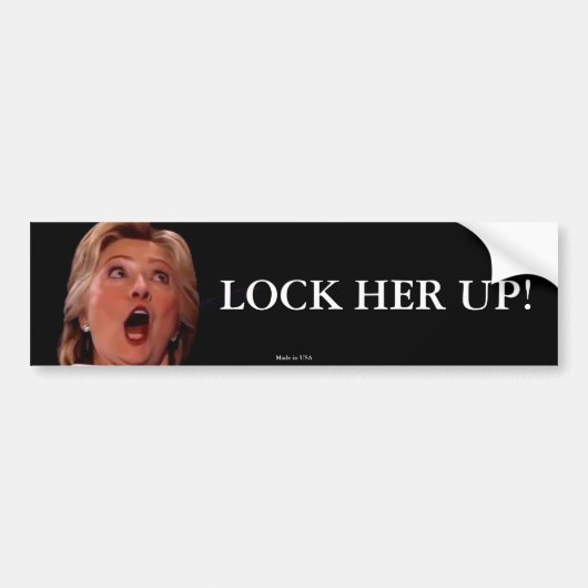 Anti-Hillary Clinton - sluit haar Bumpersticker op (Voorkant)