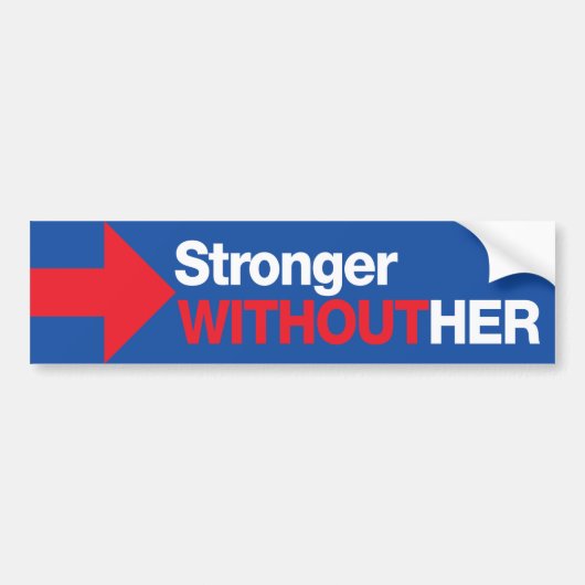 Anti-Hillary Clinton Sterker zonder haar Trump Bumpersticker (Voorkant)