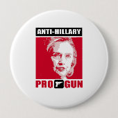 Anti-Hillary en Pro-Pistool - Anti-Hillary - Ronde Button 4,0 Cm (Voorkant)