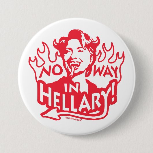 Anti-Hillary Hell Satin Devil Witch Ronde Button 7,6 Cm (Voorkant)