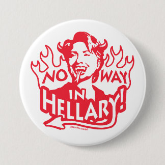 Anti-Hillary Hell Satin Devil Witch Ronde Button 7,6 Cm