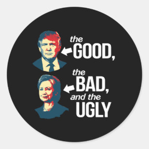 Anti-Hillary - het goede, het slechte en het lelij Ronde Sticker