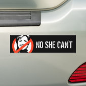 Anti-Hillary: NEE, ze kan niet BUMPERSTICKERS (Op auto)