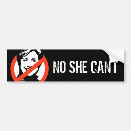 Anti-Hillary: NEE, ze kan niet BUMPERSTICKERS (Voorkant)