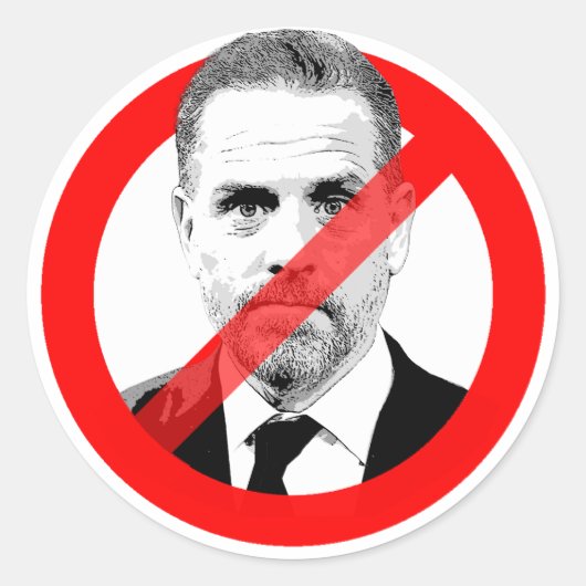 Anti Hunter Biden Ronde Sticker (Voorkant)