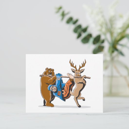 Anti-Hunting Animal Revenge Briefkaart (Staand voorkant)