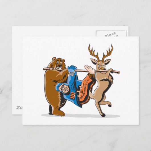 Anti-Hunting Animal Revenge Briefkaart (Voorkant / Achterkant)