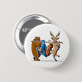 Anti-Hunting Animal Revenge Ronde Button 5,7 Cm (Voorkant /achterkant)
