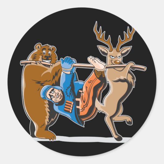 Anti-Hunting Animal Revenge Ronde Sticker (Voorkant)