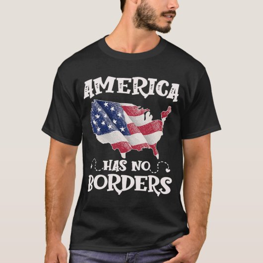 Anti-immigratie hervorming Amerika geen grens VS v T-shirt (Voorkant)