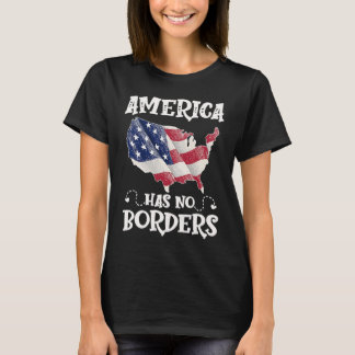 Anti Immigration Reform America No Border USA Flag T-shirt