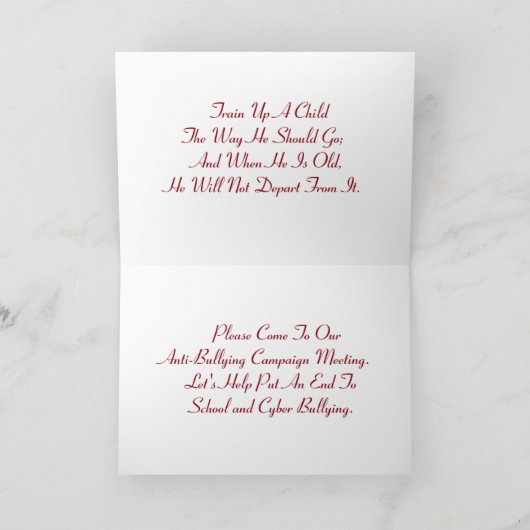 Anti-intimideert de Uitnodigingen van de Campagne (Binnen)