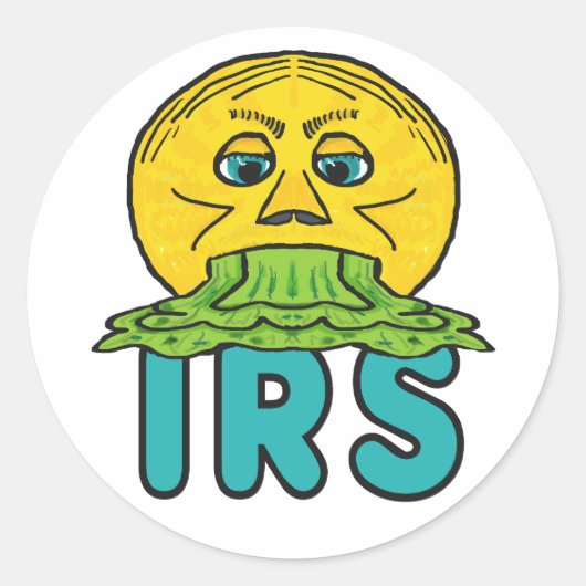Anti IRS Ronde Sticker (Voorkant)