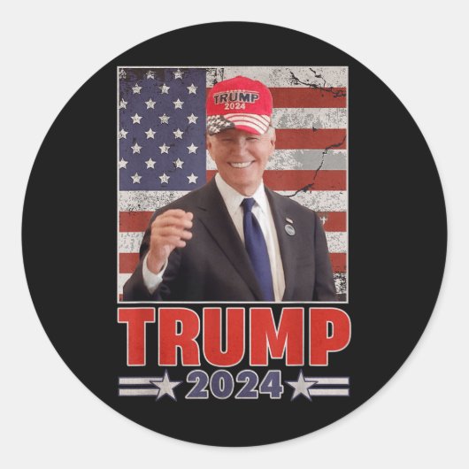 Anti Joe Biden Grappige Conservatief Donald Trump  Ronde Sticker (Voorkant)