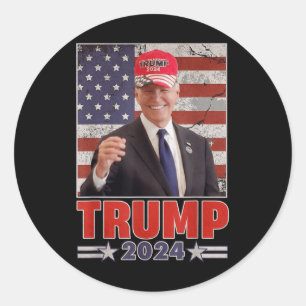 Anti Joe Biden Grappige Conservatief Donald Trump Ronde Sticker