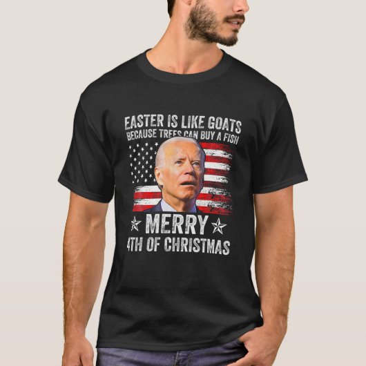 anti - Joe Biden Merry 4e kerstdag 4 juli T-shirt (Voorkant)