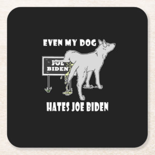 Anti Joe Biden My Dog Hates Biden Political Humor Kartonnen Onderzetters