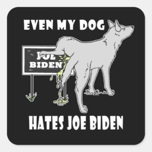 Anti Joe Biden My Dog Hates Biden Political Humor Vierkante Sticker